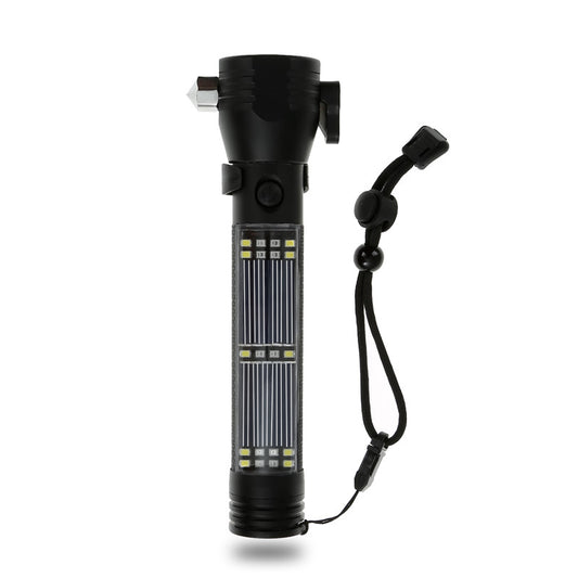Solar Emergency Flashlight with Power Bank & Rescue Tools by HitMyNeed