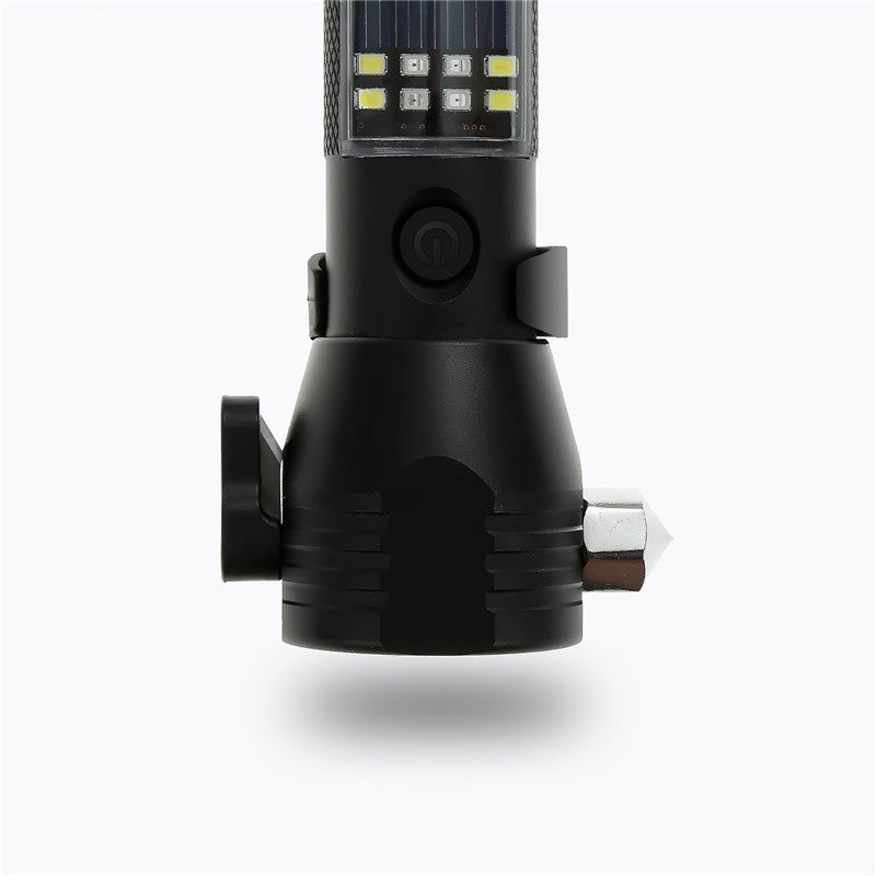 Solar Emergency Flashlight with Power Bank & Rescue Tools by HitMyNeed