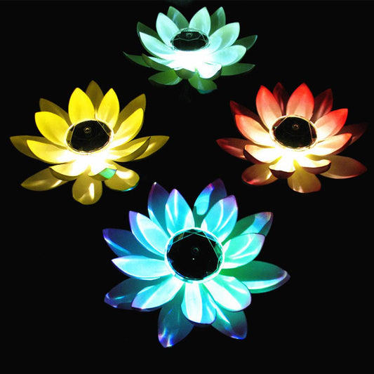 Solar Floating Lotus Flower LED Pond Light by HitMyNeed