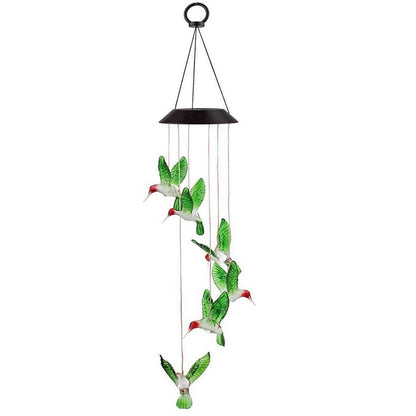 Solar Hummingbird Wind Chimes with Color LED Lights by HitMyNeed