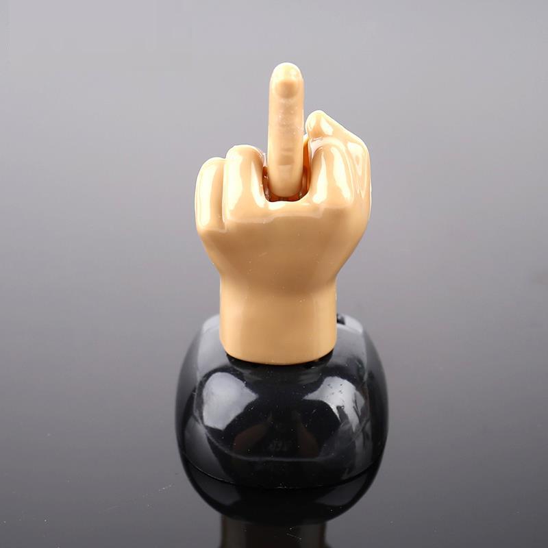 Solar Middle Finger Swing Doll Car Dashboard Ornament by HitMyNeed