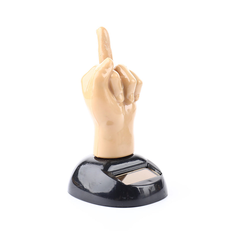 Solar Middle Finger Swing Doll Car Dashboard Ornament by HitMyNeed