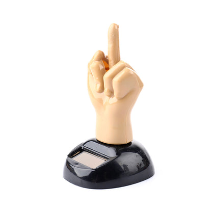 Solar Middle Finger Swing Doll Car Dashboard Ornament by HitMyNeed