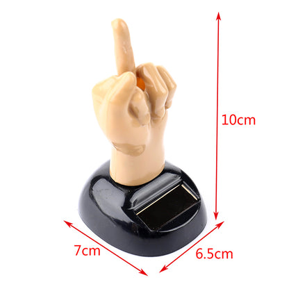 Solar Middle Finger Swing Doll Car Dashboard Ornament by HitMyNeed