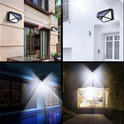 Solar Motion Sensor Wall Lights 100 LED, 270° Beam Black 1pc by HitMyNeed