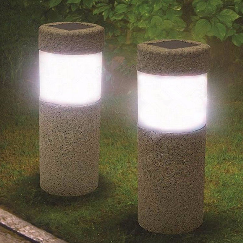 Solar Pillar Garden Light Outdoor LED Pathway Lamp by HitMyNeed