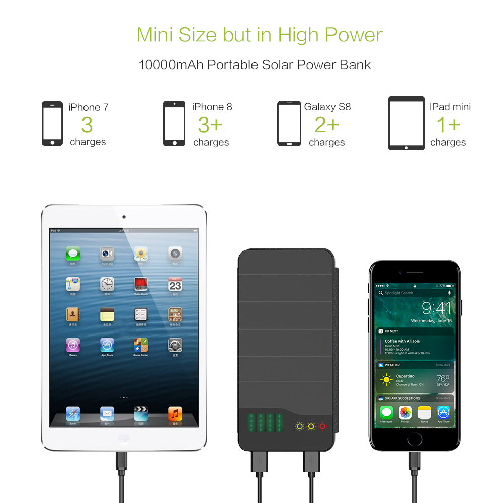 Solar Power Bank Outdoor Charger 10000mAh by HitMyNeed