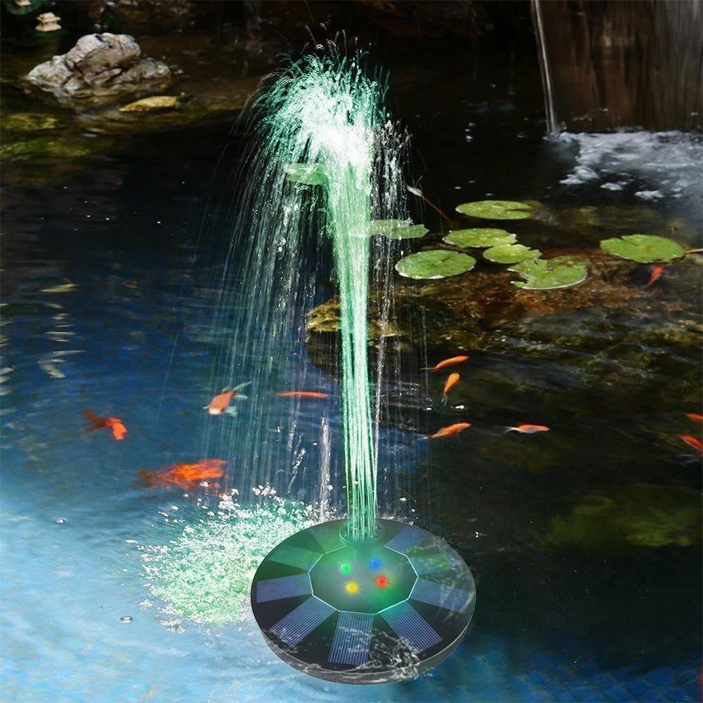 Solar Powered Garden Water Fountain with LED Lights by HitMyNeed