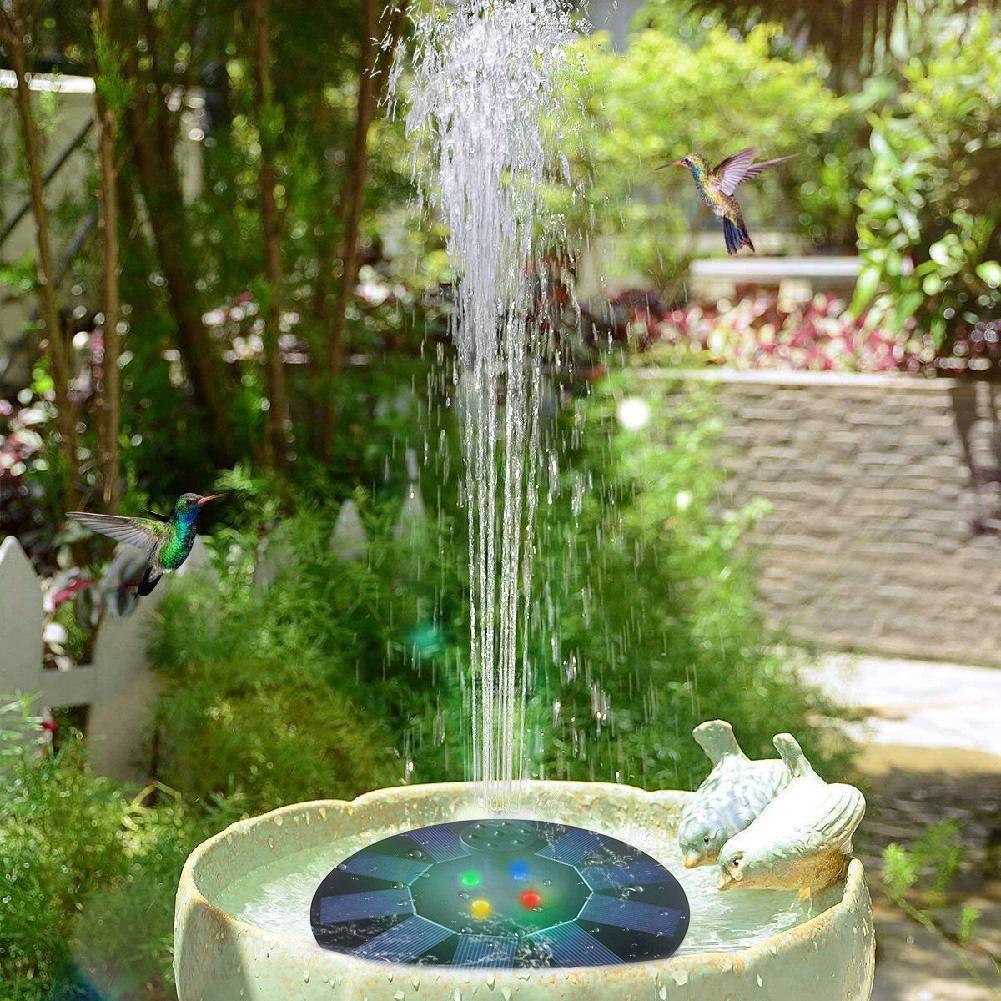Solar Powered Garden Water Fountain with LED Lights by HitMyNeed