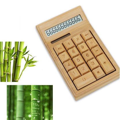 Solar Powered LCD Bamboo Calculator by HitMyNeed