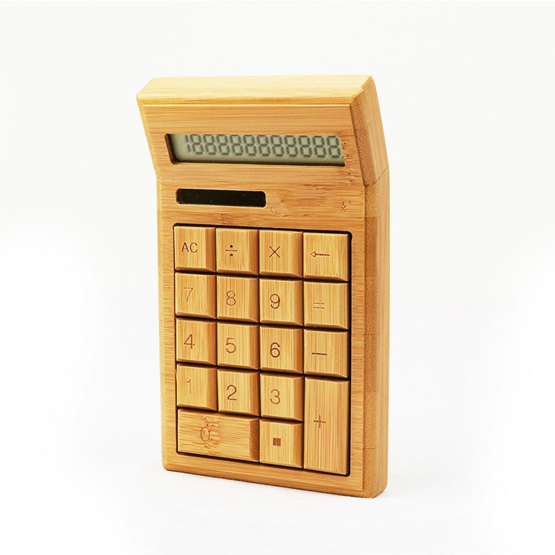 Solar Powered LCD Bamboo Calculator by HitMyNeed