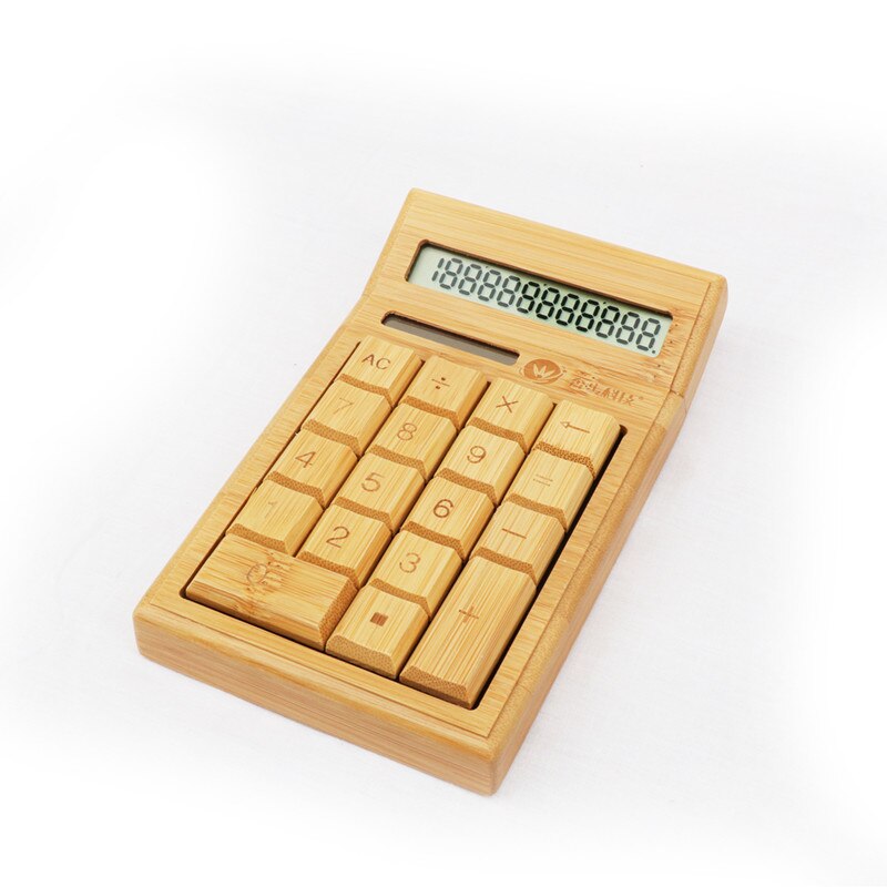 Solar Powered LCD Bamboo Calculator by HitMyNeed