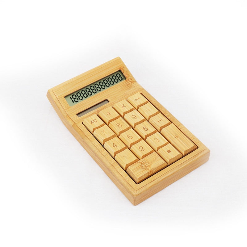 Solar Powered LCD Bamboo Calculator by HitMyNeed