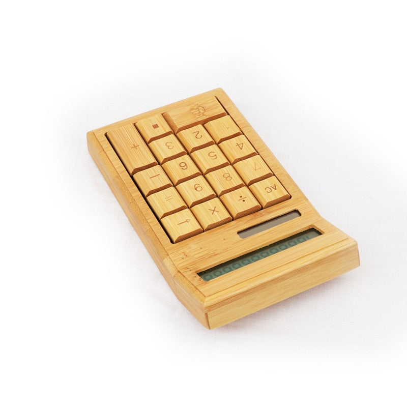 Solar Powered LCD Bamboo Calculator by HitMyNeed