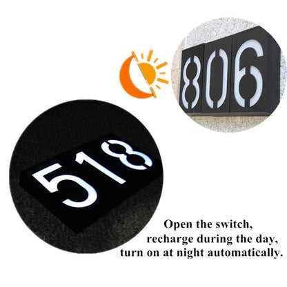 Solar Powered LED House Number Door Plate Sign by HitMyNeed