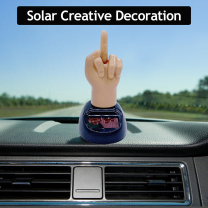 Solar Powered Middle Finger Dashboard Bobblehead by HitMyNeed