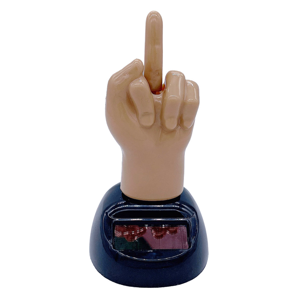 Solar Powered Middle Finger Dashboard Bobblehead by HitMyNeed