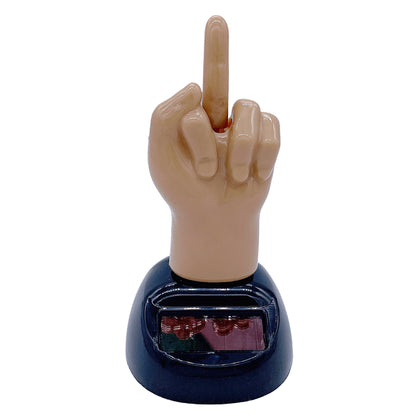 Solar Powered Middle Finger Dashboard Bobblehead by HitMyNeed