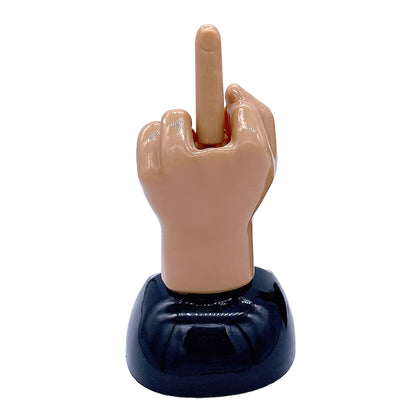 Solar Powered Middle Finger Dashboard Bobblehead by HitMyNeed