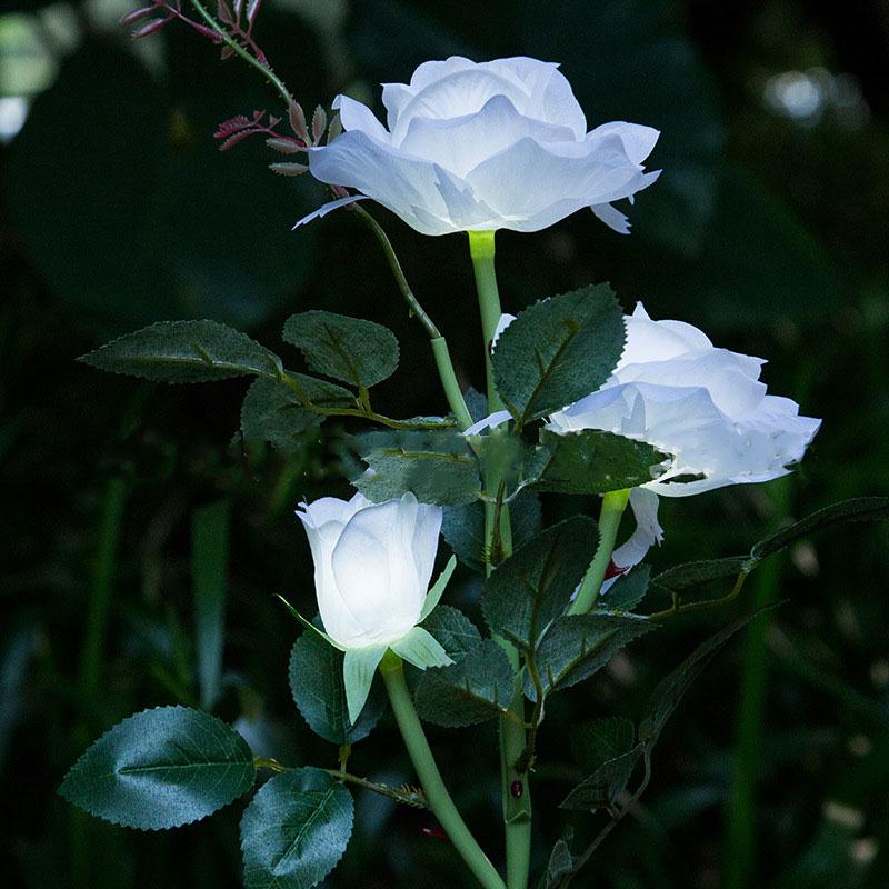 Solar Rose Shaped LED Garden Light - White by HitMyNeed