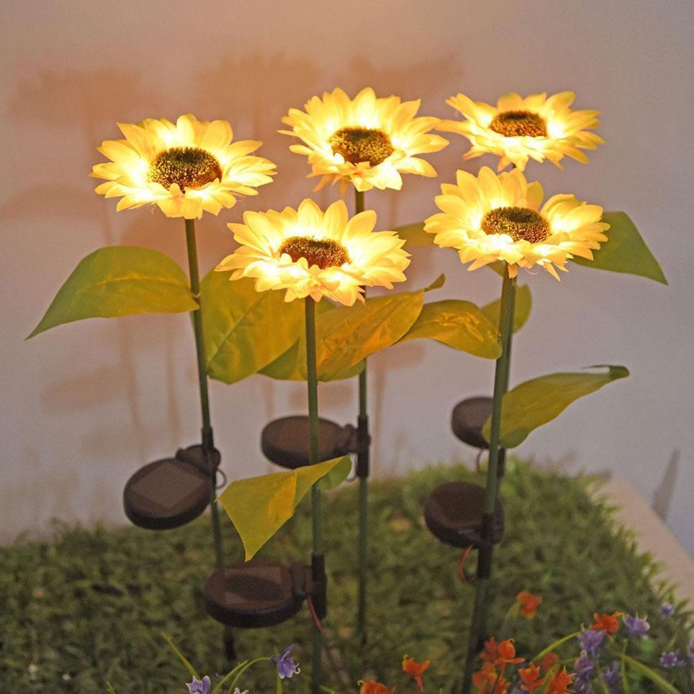 Solar Sunflower Garden Stake Light Outdoor 70cm by HitMyNeed