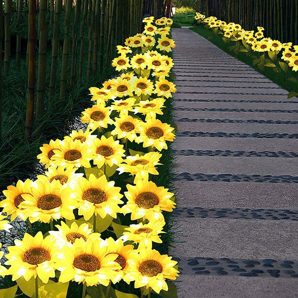 Solar Sunflower Garden Stake Light Outdoor 70cm by HitMyNeed