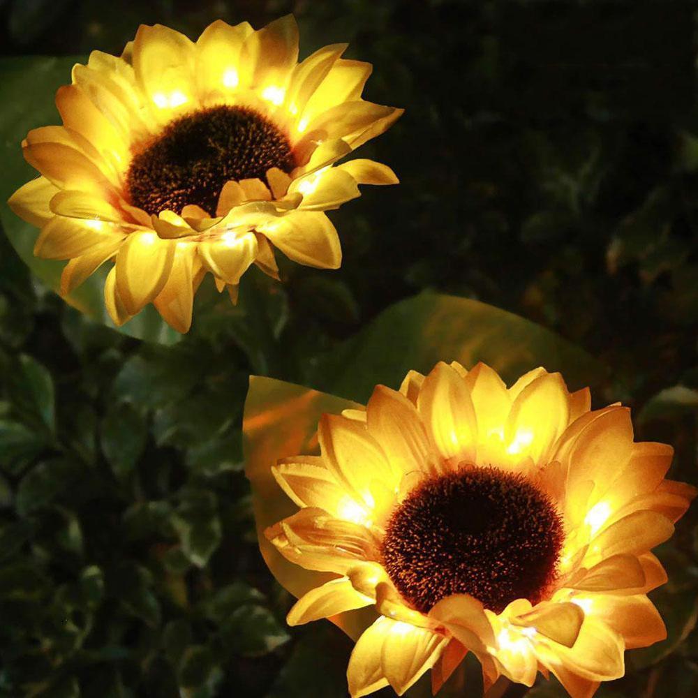Solar Sunflower Garden Stake Light Outdoor 70cm by HitMyNeed