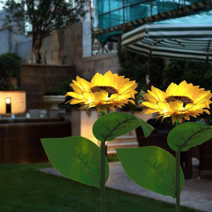Solar Sunflower Garden Stake Light Outdoor 70cm by HitMyNeed