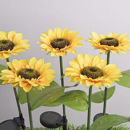 Solar Sunflower Garden Stake Light Outdoor 70cm by HitMyNeed