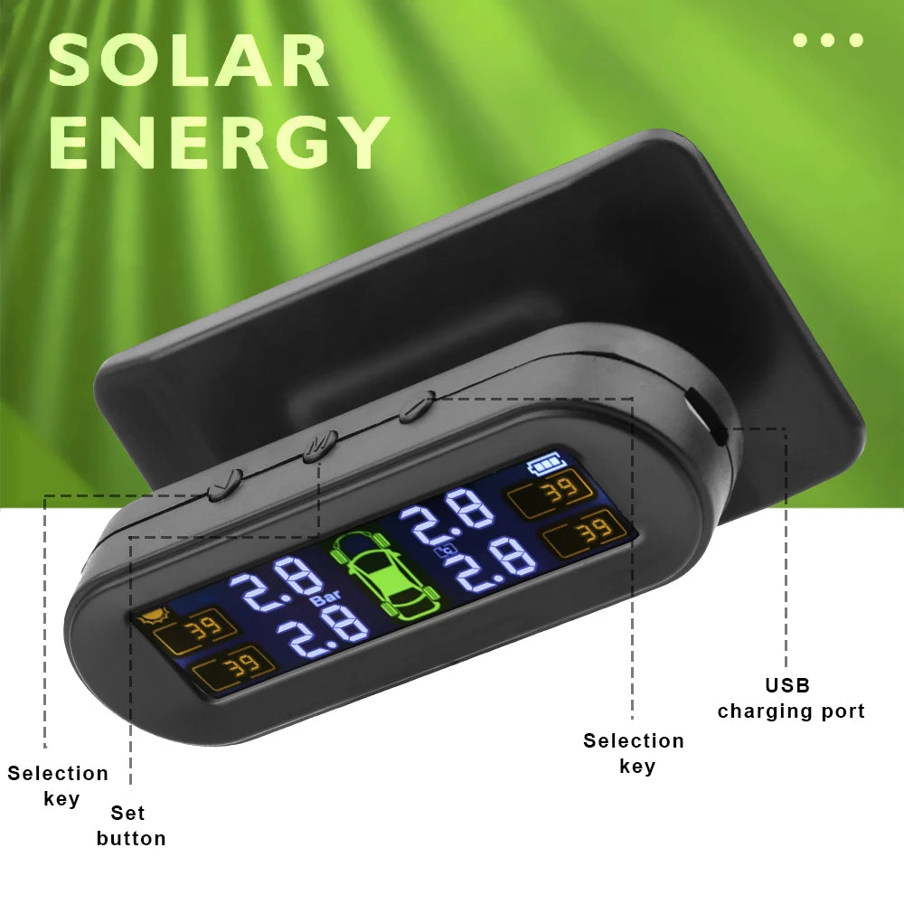 Solar TPMS with 4 External Sensors & Temp Alerts by HitMyNeed