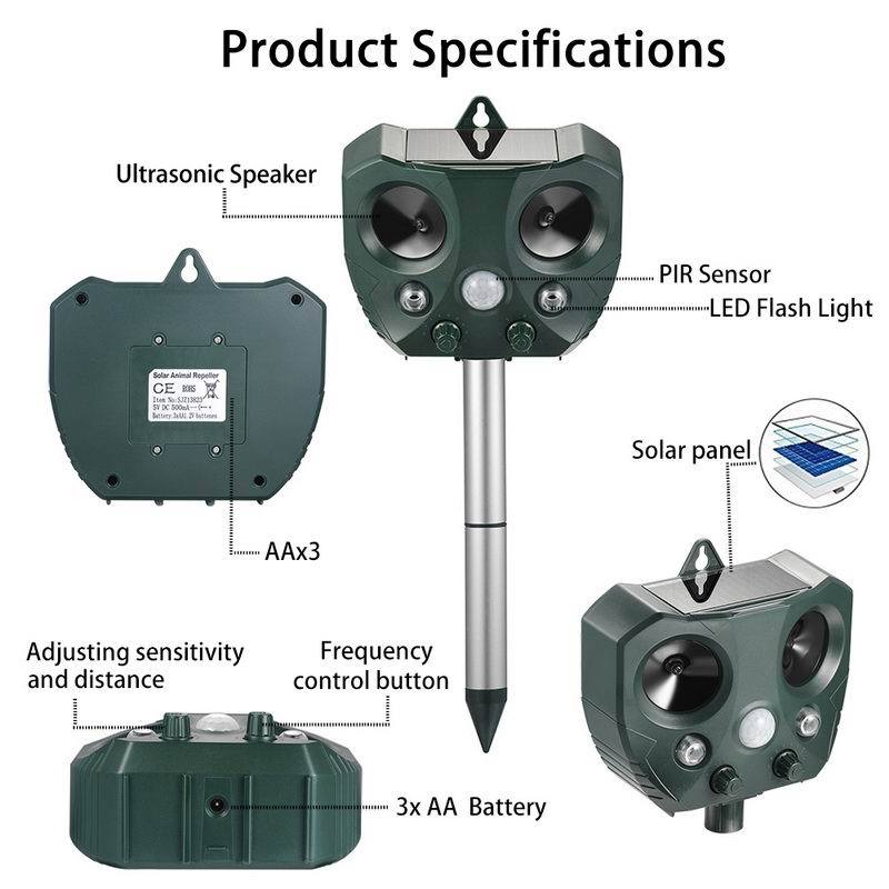 Solar Ultrasonic Cat & Animal Repeller by HitMyNeed