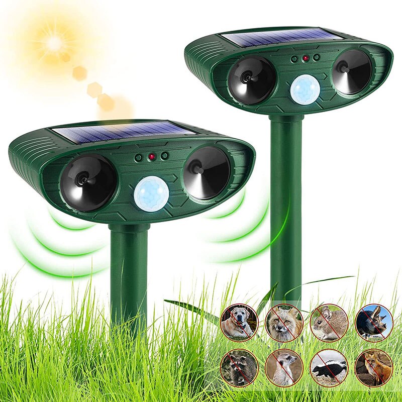 Solar Ultrasonic Cat & Dog Repellent, IPX4 by HitMyNeed