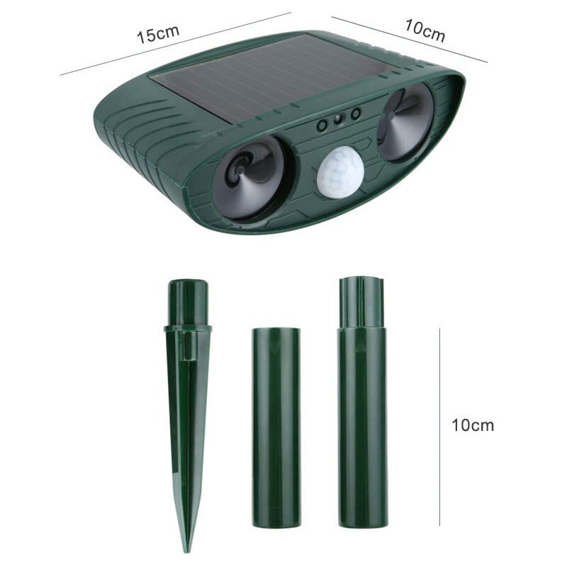 Solar Ultrasonic Cat & Dog Repellent, IPX4 by HitMyNeed