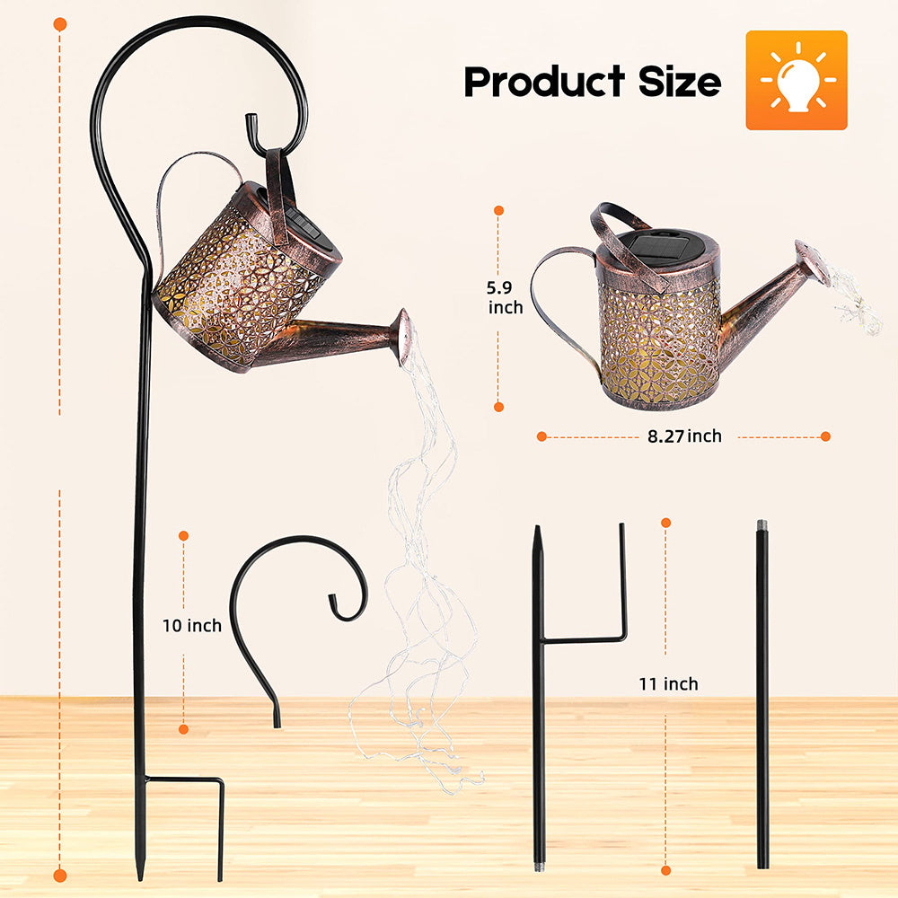 Solar Watering Can Waterfall Light for Garden Decor by HitMyNeed