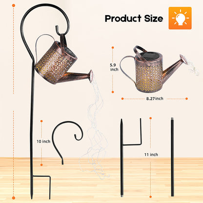 Solar Watering Can Waterfall Light for Garden Decor by HitMyNeed