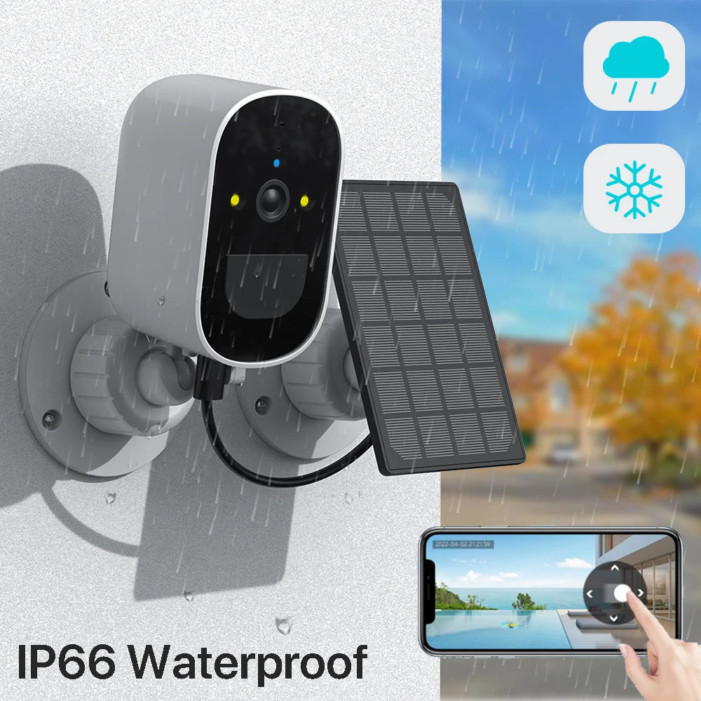Solar Wireless Outdoor WiFi Security Camera 1080P by HitMyNeed
