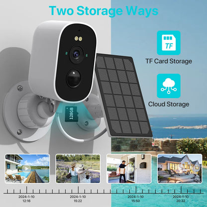 Solar Wireless Outdoor WiFi Security Camera 1080P by HitMyNeed