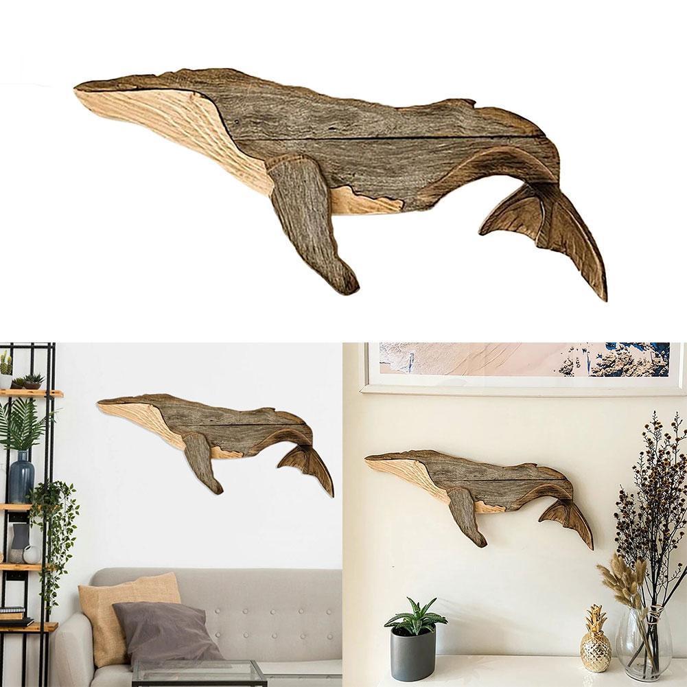 Solid Carved Wooden Whale Wall Decor by HitMyNeed