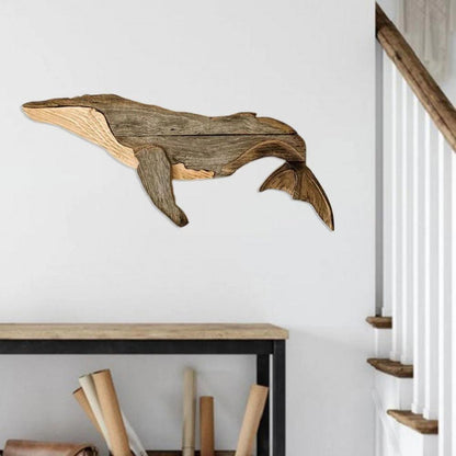 Solid Carved Wooden Whale Wall Decor by HitMyNeed