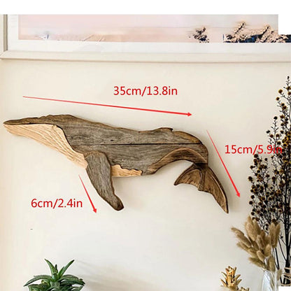 Solid Carved Wooden Whale Wall Decor by HitMyNeed