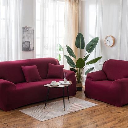 Solid Color Elastic L-Shaped Sofa Covers with Pillowcase by HitMyNeed