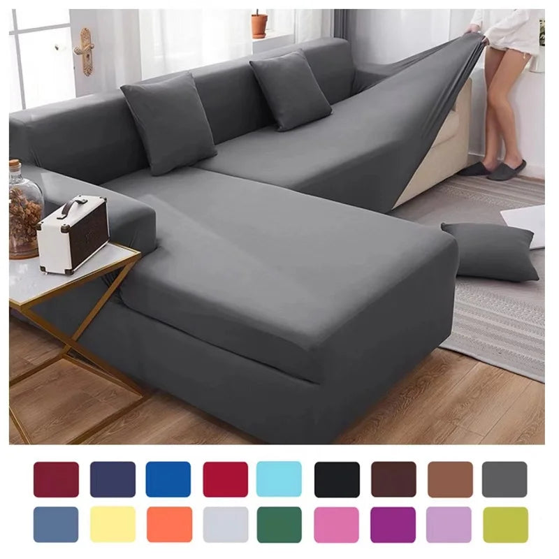 Solid Color Stretch Sofa Cover for 1-4 Seater Couches by HitMyNeed