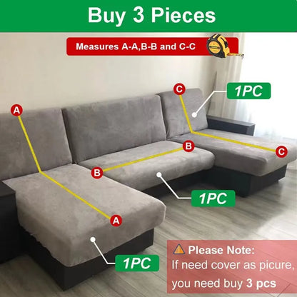Solid Color Stretch Sofa Cover for 1-4 Seater Couches by HitMyNeed
