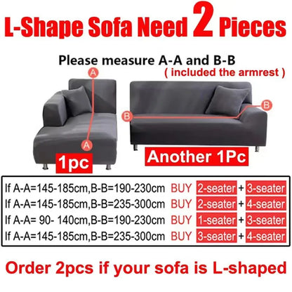 Solid Color Stretch Sofa Cover for 1-4 Seater Couches by HitMyNeed