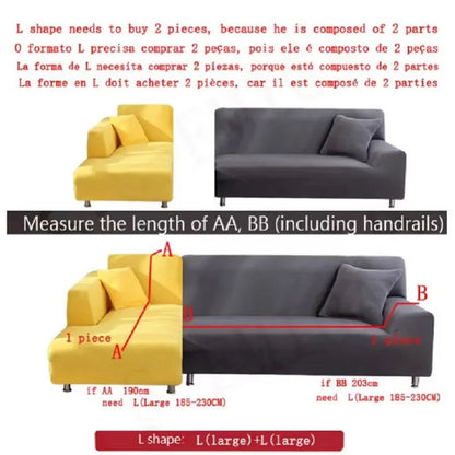 Solid Color Stretch Sofa Cover for 1-4 Seater Couches by HitMyNeed