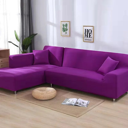 Solid Color Stretch Sofa Cover for 1-4 Seater Couches candy-purple 4-seat-235-300cm by HitMyNeed