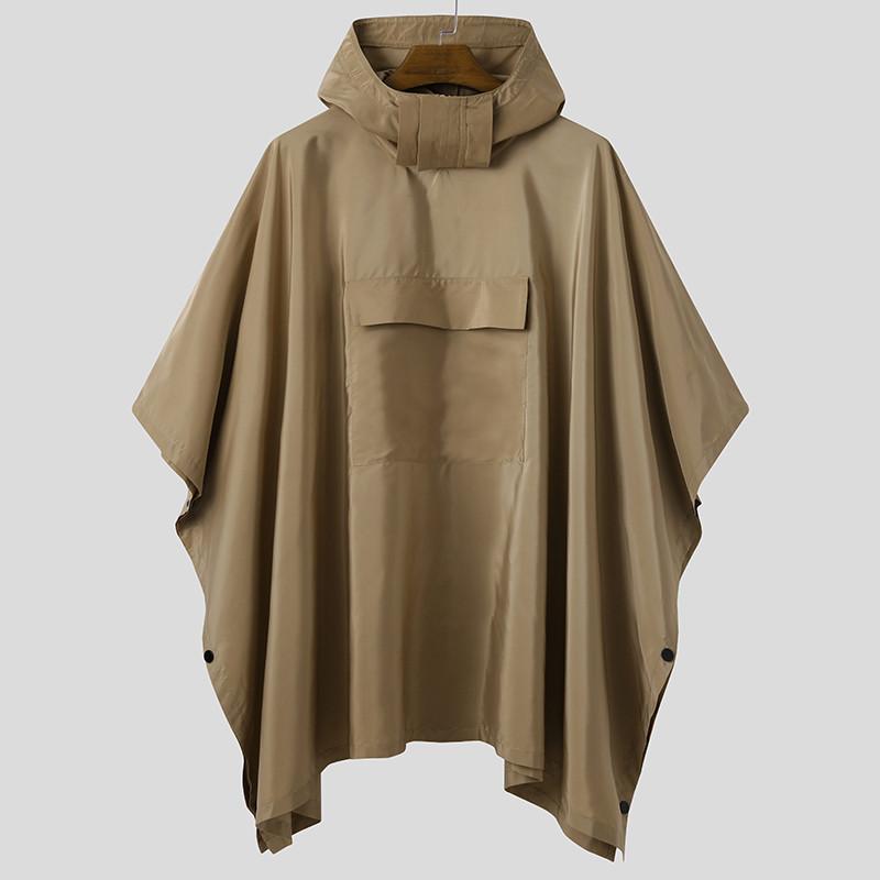 Solid Quick-Dry Hooded Poncho Coat with Pockets by HitMyNeed