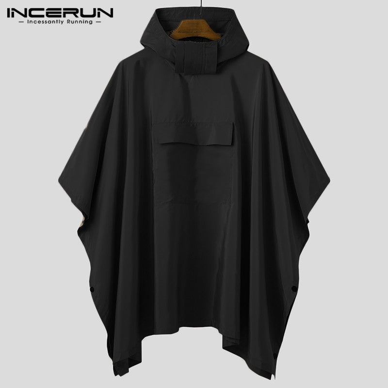 Solid Quick-Dry Hooded Poncho Coat with Pockets by HitMyNeed