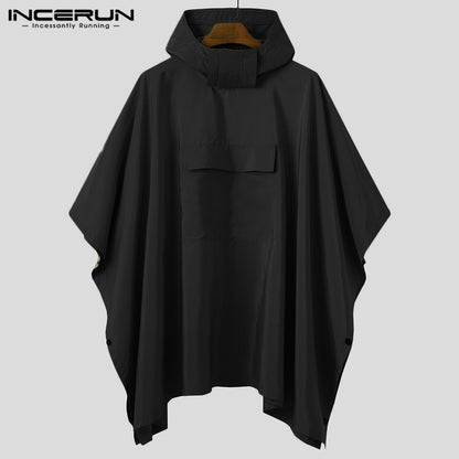Solid Quick-Dry Hooded Poncho Coat with Pockets by HitMyNeed
