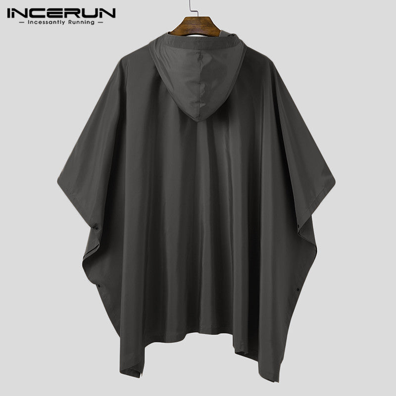 Solid Quick-Dry Hooded Poncho Coat with Pockets by HitMyNeed